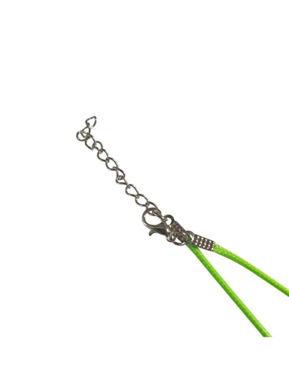 Green Bullet Pendant Necklace Adjustable Cord Bright Finish Minimalist Gift - Picture 2 of 4